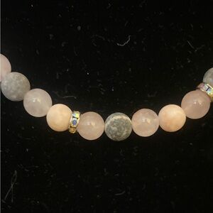 Rose Quartz and Zebra Jasper Beaded Necklace